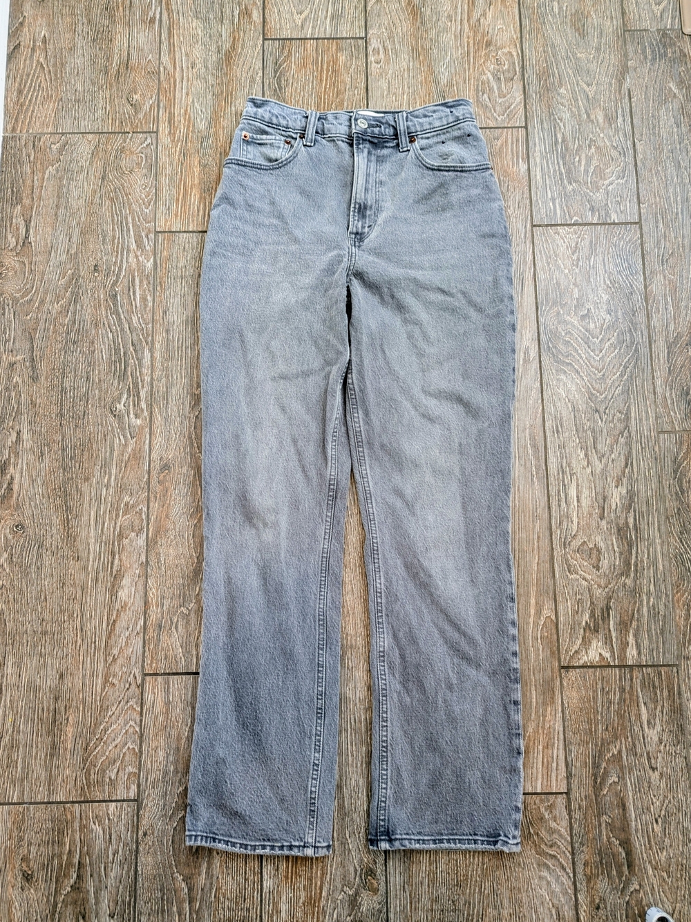 Abercrombie '90s Straight Ultra High Rise Curve Love 25 Or 0 Short Petite Grey